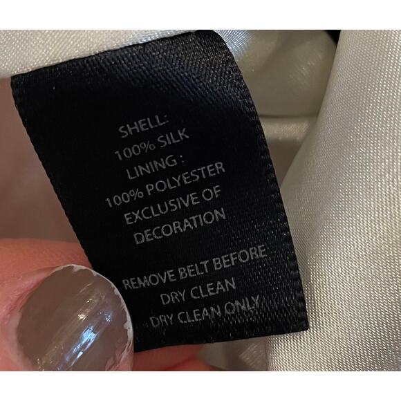 WHBM Silk Black & White Strapless Full Skirt Cocktail Dress, 10 - Picture 10 of 16